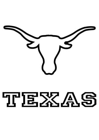 Longhorns Texas Team  Coloring Page